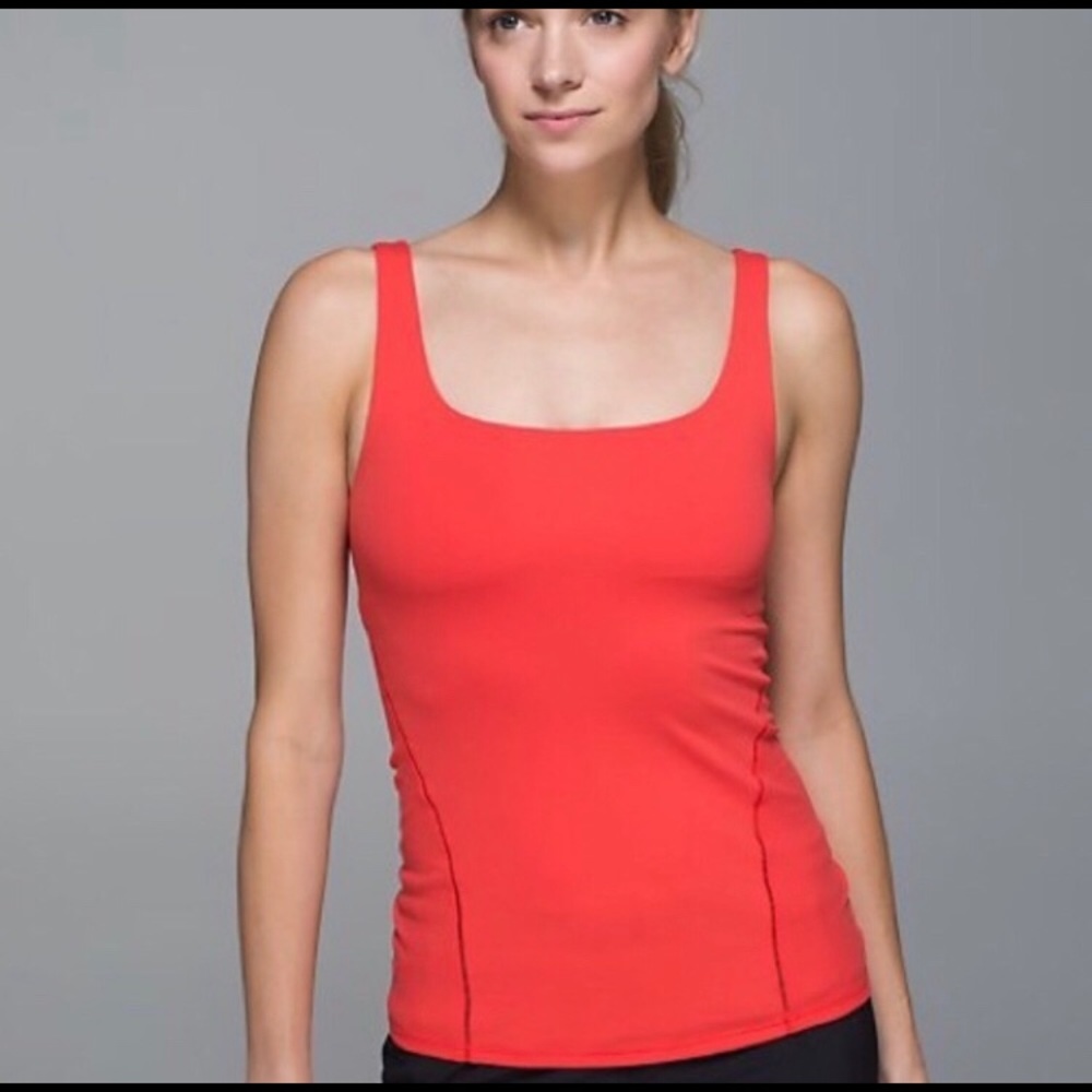 Lulu Alarming (Red orange) scoop neck tank top